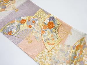 扇面に花車・古典柄織り出し袋帯